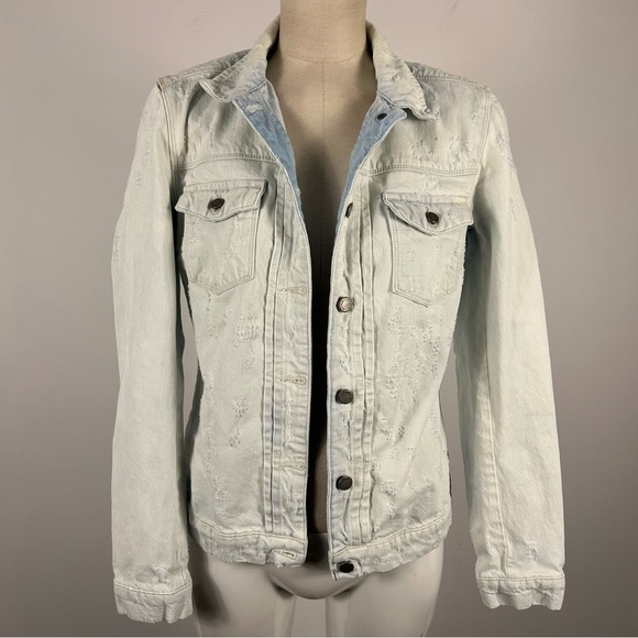 ❤️ MAISON SCOTCH Women's Light Blue Denim Jacket 2 - Picture 3 of 12